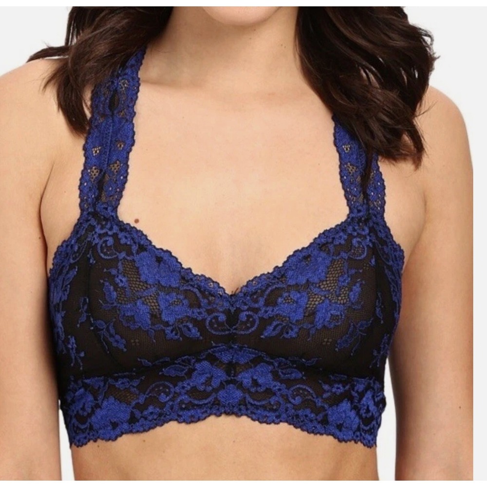 Intimately Free People Women's Cross Dye Galoon Lace Racerback Bra Size S